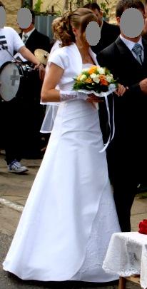 klasyczna suknia ślubna 36 biała jednoczęściowa