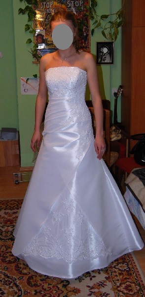 klasyczna suknia ślubna 36 biała jednoczęściowa 2
